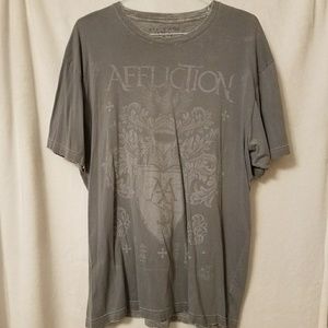 2/$20 Affliction Men's Gray T-shirt 3XL